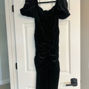 NWT O.P.T Black Felina Midi Dress, size XS